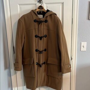 Vintage LL Bean Tan Trench Coat with Toggle Closures and Hood